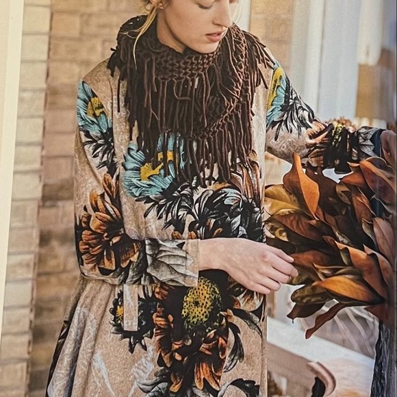 NWT Orange Fashion Village Sun Flowers Sweater Tunic S/M - Picture 1 of 10